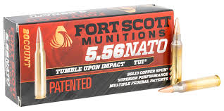 Fort Scott Munitions Rifle Ammo 5.56 NATO 62 gr. TUI Copper 20 rd. - No Credit Card Fees - Low, flat rate shipping