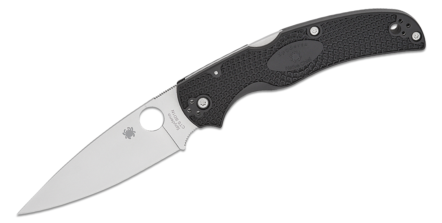 Spyderco Native Chief Lightweight Folding Drop Point Knife, Black - C244PBK