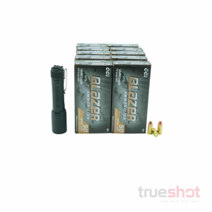 BUNDLE DEAL: Black Sig Sauer Foxtrot EDC Full Size Flashlight and 500 Rounds of Ammo - CCI 9mm 115 Grain