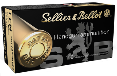Sellier & Bellot SB357L Handgun 357 Mag 158 gr Lead Flat Nose 50 Per Box/ 20 Case