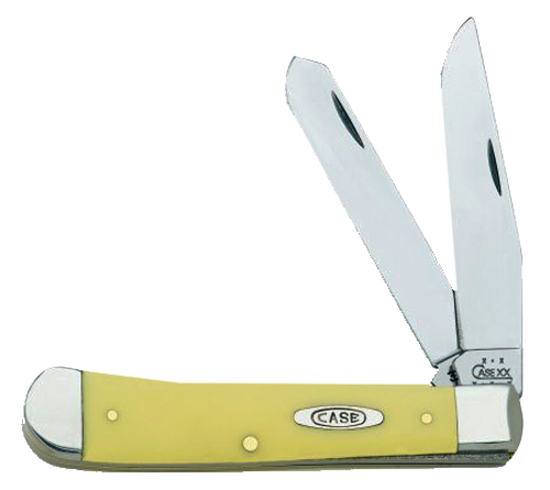 Case Yellow Synthetic Chrome Vanadium Trapper Folder Knife - 00161