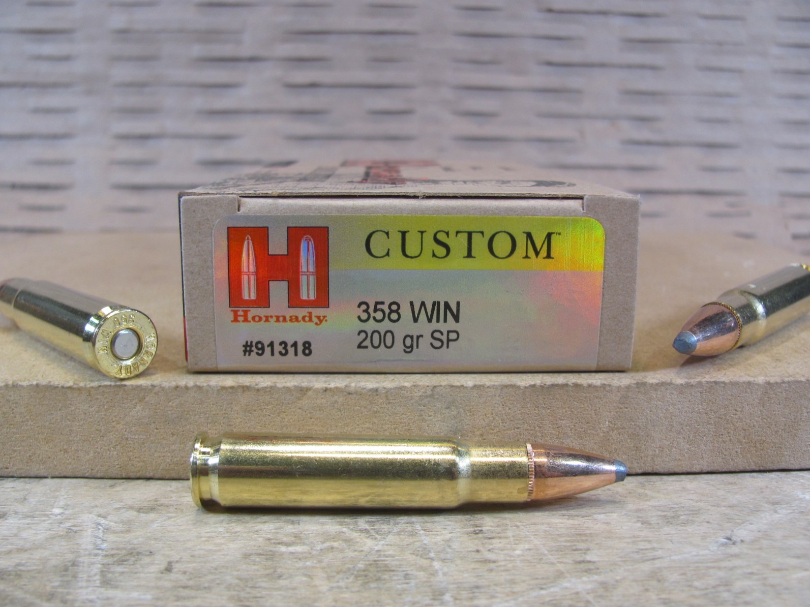20 Round Box – 358 Win 200 Grain SP Hornady Custom Ammo – 91318