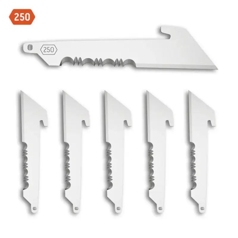 Outdoor Edge 2-1/2" Utility Blade Pack Half Serration Stainless 6/ct
