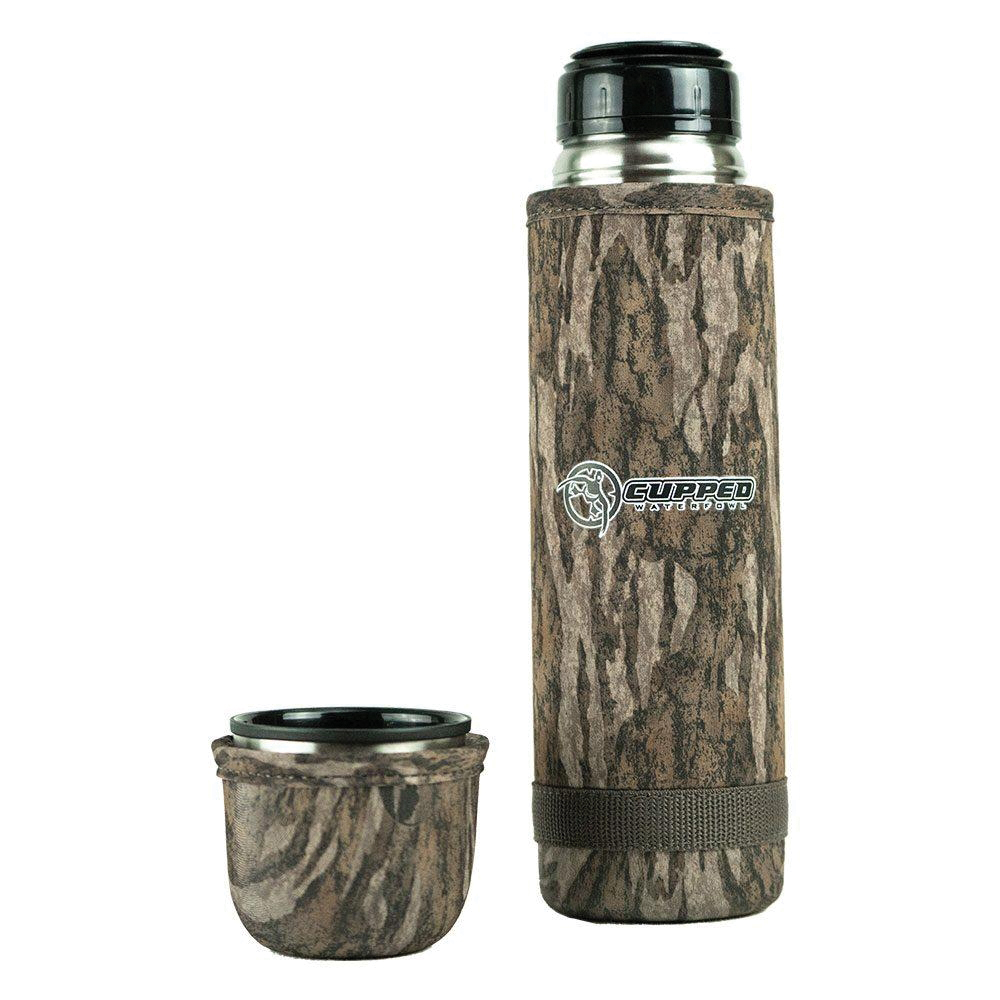 Cupped Waterfowl Hot/Cold Thermos, 25 fl oz Mossy Oak Bottomland Camouflage