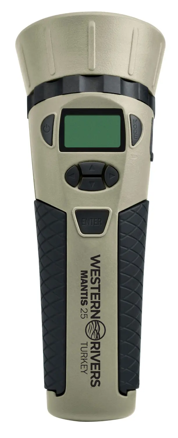 Western Rivers GC25TKY Mantis Electronic Turkey Call, 25 Preloaded Sounds, Tan Plastic Includes Hand Lanyard