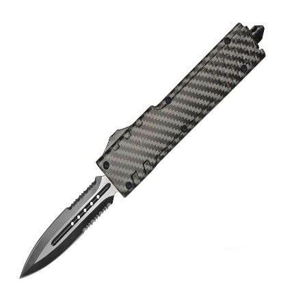 Master Cutlery Drop Point OTF Knife, Carbon Fiber - 425