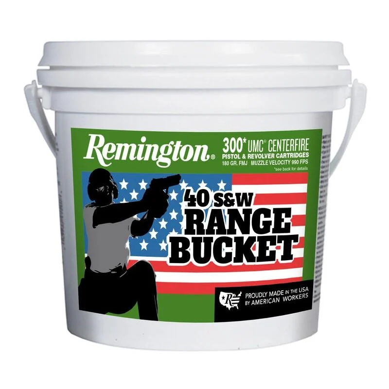 Remington UMC Range Bucket Handgun Ammunition .40 S 180 gr FMJ 990 fps 300/ct
