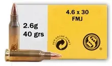 Sellier Bellot 4.6x30mm Ammunition SB46A 40 Grain Full Metal Jacket 40 Rounds