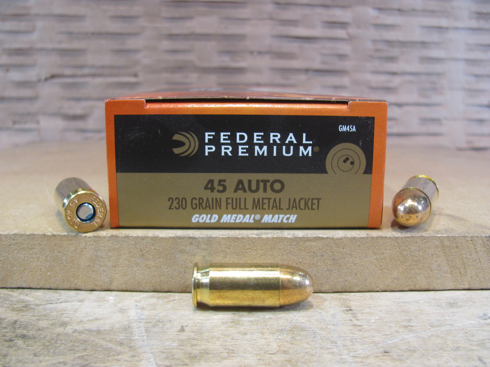 50 Round Box – 45 Auto 230 Grain FMJ Federal Gold Medal Match Ammo – GM45A