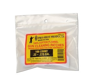 Pro-Shot .22-.270 Cal. 100 Count Cleaning Patches 101
