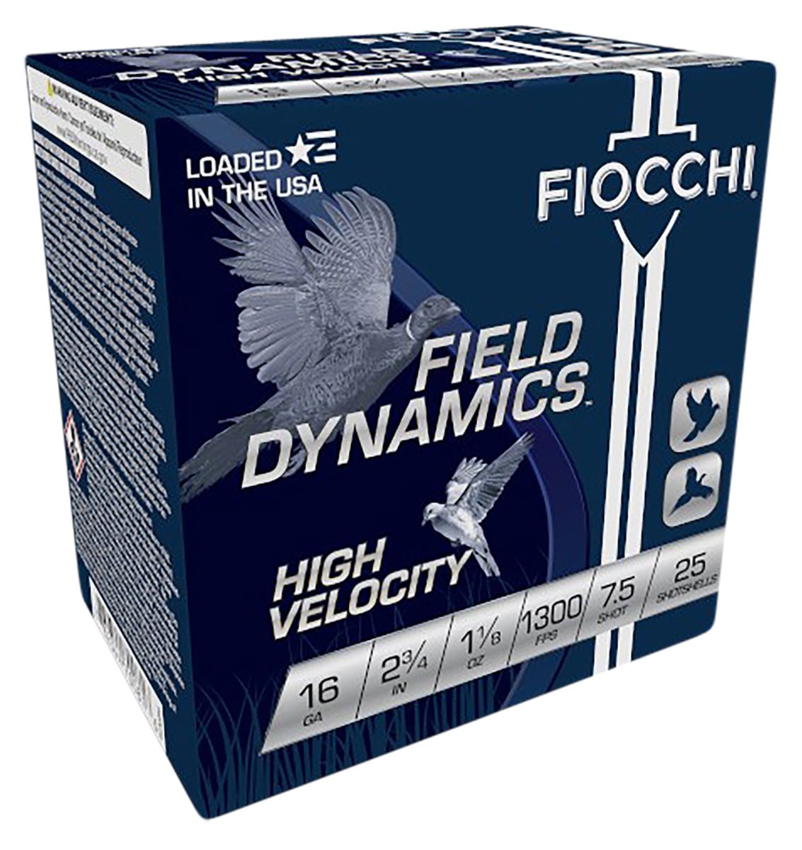 Fiocchi Shooting Dynamics 16 GA 2.75" 1 1/8 oz. #7.5 High Velocity 25 Shotshells - 16HV75