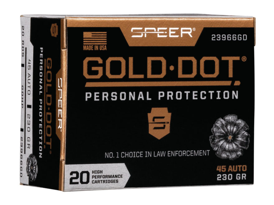 Speer Gold Dot Personal Protection .45 Auto 230 gr 20 Rounds Ammunition - 23966GD