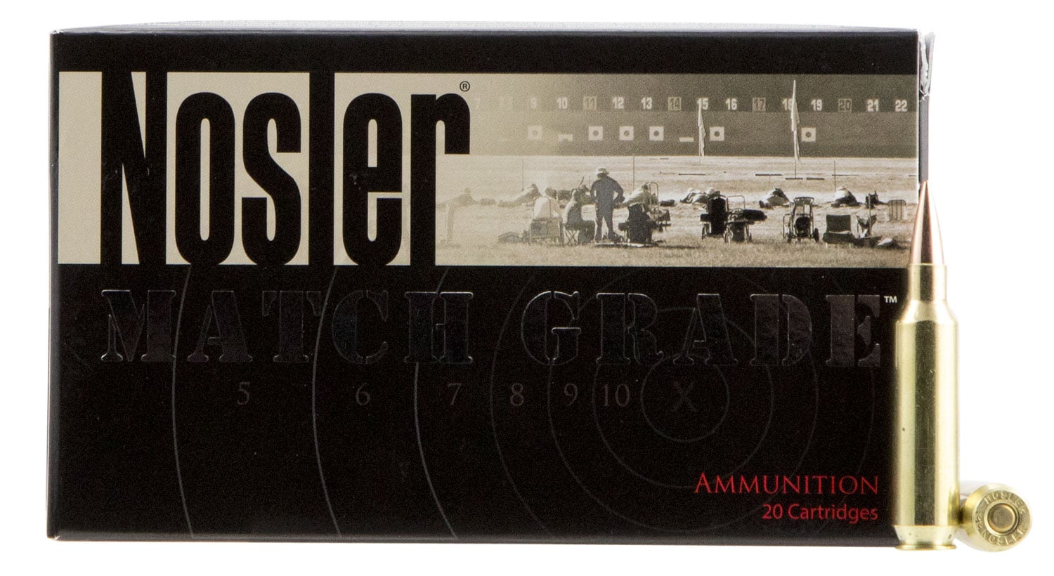 Nosler Match Grade Rifle Ammunition 22 Nosler 85 gr. RDF HPBT 20 rd. - No Credit Card Fees - Low, flat rate shipping