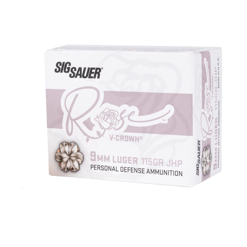 Sig Sauer Rose 9mm 115 gr JHP 20rds Handgun Ammo for Effective Self-Defense - E9MMA1ROSE20