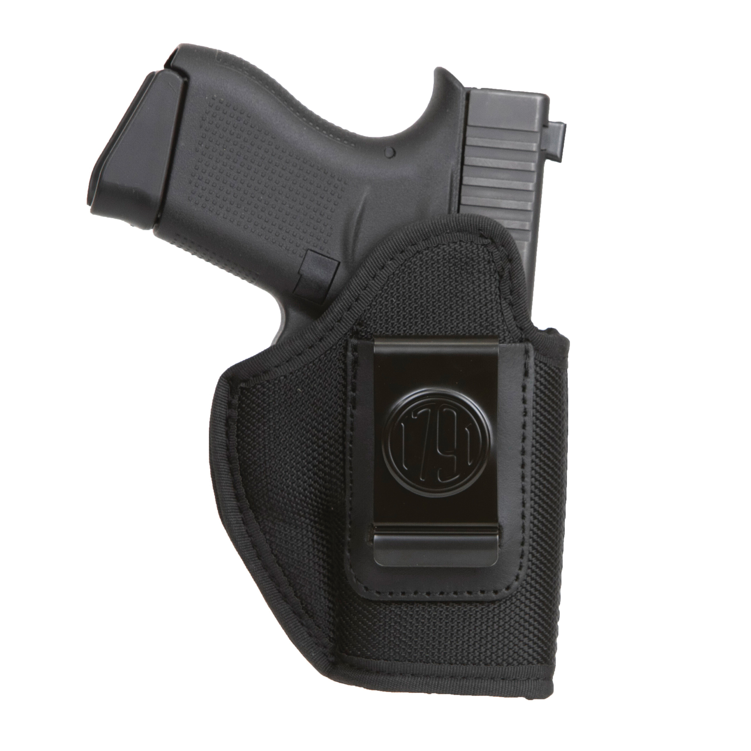 1791 Gunleather Premium Nylon Glock 42 Ballistic Nylon IWB Holster Left 03, Black - PNIWB3BLKL