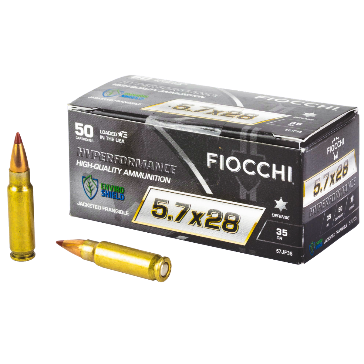 Fiocchi Hyperformance 5.7x28mm Ammunition, 50 Rounds Frangible 35Gr - 57jf35