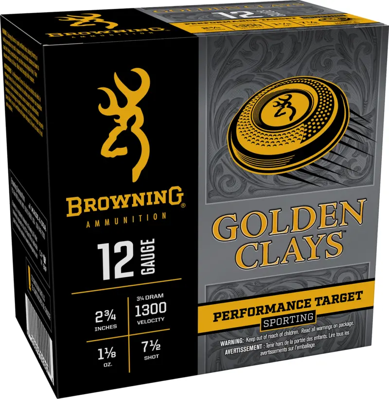 Browning Ammo BGC12SC7 Golden Clays 12Gauge 2.75" 1 1/8oz 7.5Shot 25 Per Box/10 Case