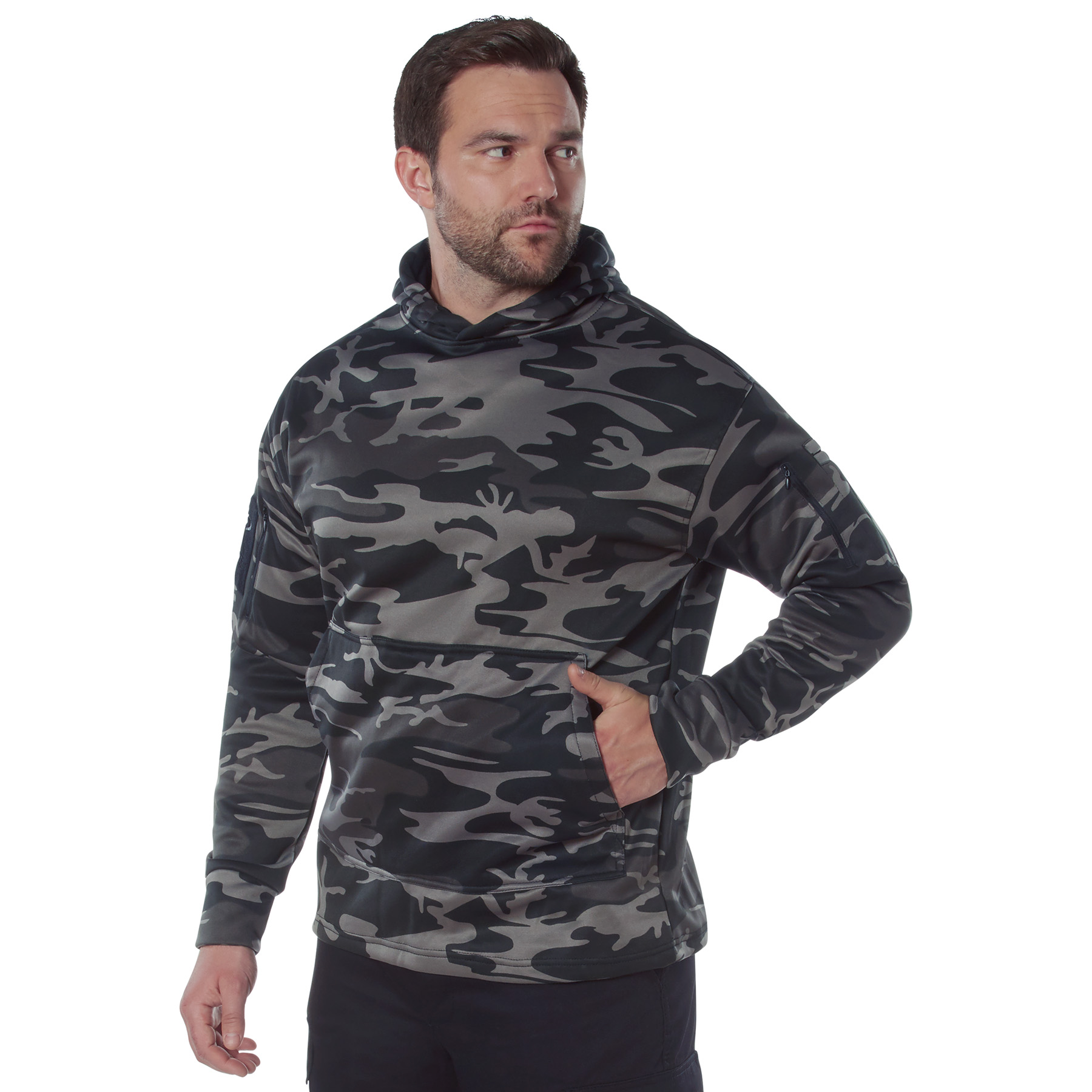 Rothco Concealed Carry Hoodie - Black Camo, X-Large