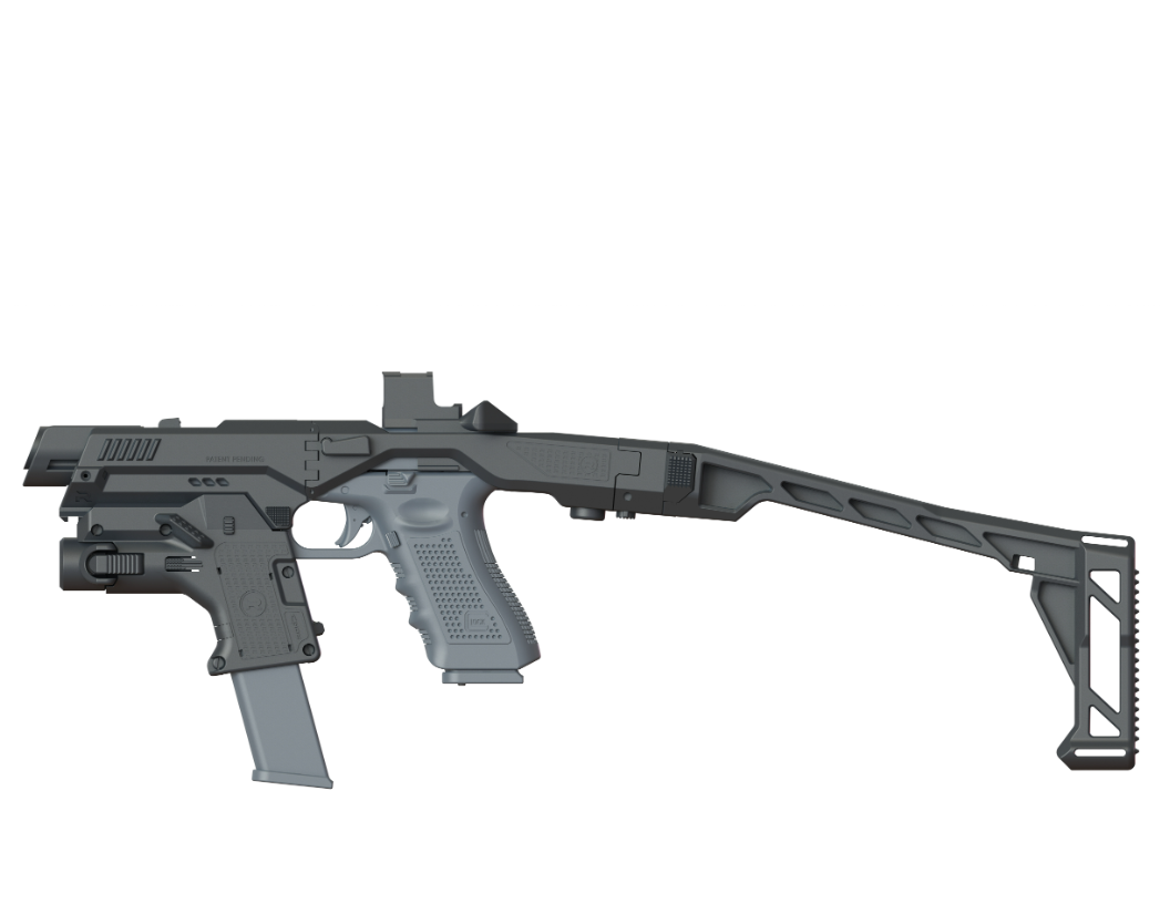 Nano Roni, Glock 17/19/19X/22/23/25/31/32/45 - Black - With Brace NR-G1719-STAB-BLK