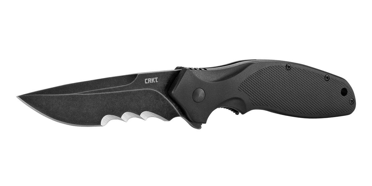 CRKT Shenanigan Assisted Folding Knife w/ Veff Serrations, Black - K800KKP