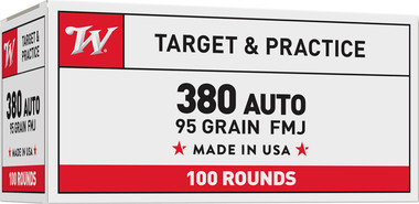 Winchester USA 380 ACP 95 Grain Full Metal Jacket (FMJ) Flat Nose Ammo