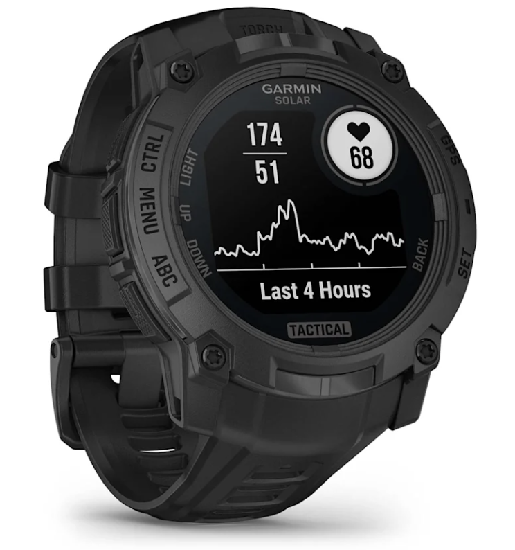 Garmin Instinct 3 Tactical Edition 45mm Solar, Black With Black Band