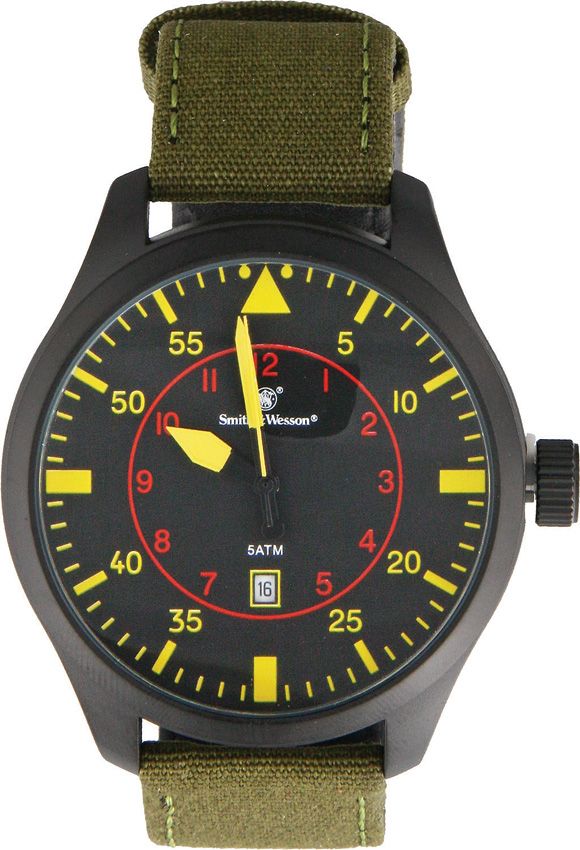 Smith & Wesson NATO Watch, Yellow/OD Green