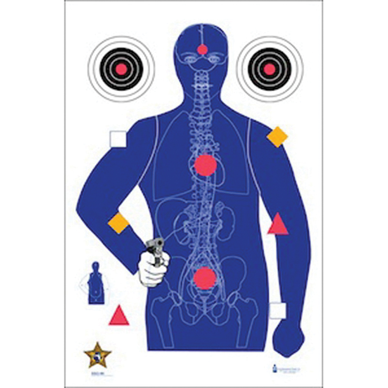 Action Target Law Enforcement 23" x 35" Silhouette B-21E Sheriff's Office Modified Target w/ Vital Anatomy, 100/box - SSO99100