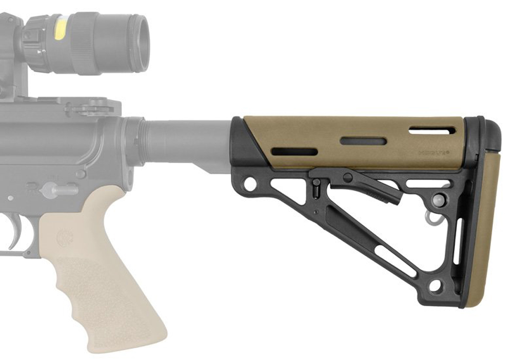 Hogue OverMolded Reinforced Polymer Collapsible Buttstock, Flat Dark Earth - 15350