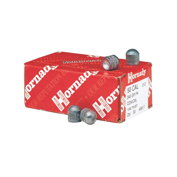 Hornady PA Conical .50 Cal Muzzleloader Bullet, 240 gr 50rds