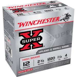 Winchester Ammo X12P5 Super-X High Brass 12 Gauge 2.75 1 1/4 oz 5 Shot 25 Bx/ 10 Cs
