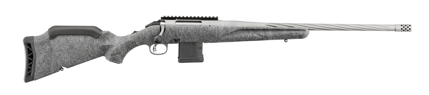 Ruger American Rifle Gen II .308 Win 3rd Magazine 20″ Fluted Threaded Barrel Gray Splatter Stock - No Credit Card Fees - Free Shipping