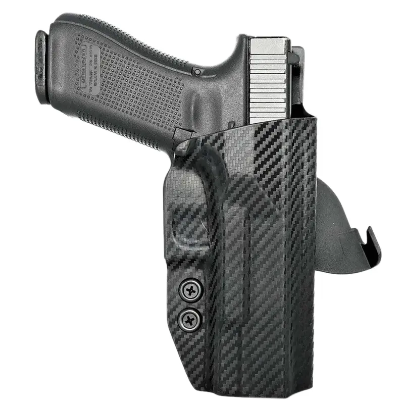 Rounded Gear GLK172231CFRHOWBPDL Paddle Holster OWB Black Carbon Fiber Kydex Fits Glock 17 Right Hand
