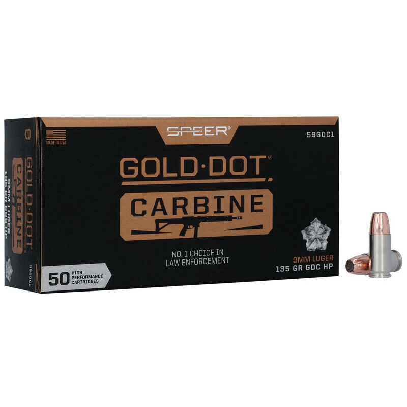 SPEER GOLD DOT 9MM 135GR HP 50/1000 - No Credit Card Fees - Low, flat rate shipping