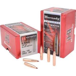 Hornady 26333 ELD Match  6.5mm .264 147 gr Extremely Low Drag-Match 100 Per Box