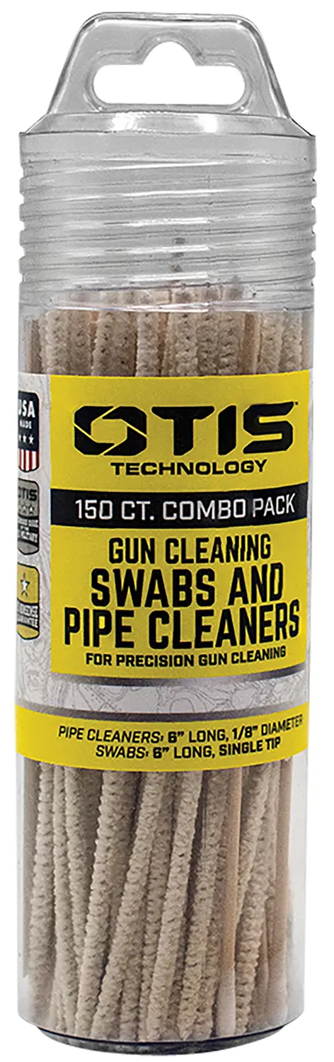 Otis FG241857 Swabs Pipe Cleaners Combo Pack Cotton/Wood 6" Long 100 Swabs/50 Pipe Cleaners Includes Reusable Storage Tube