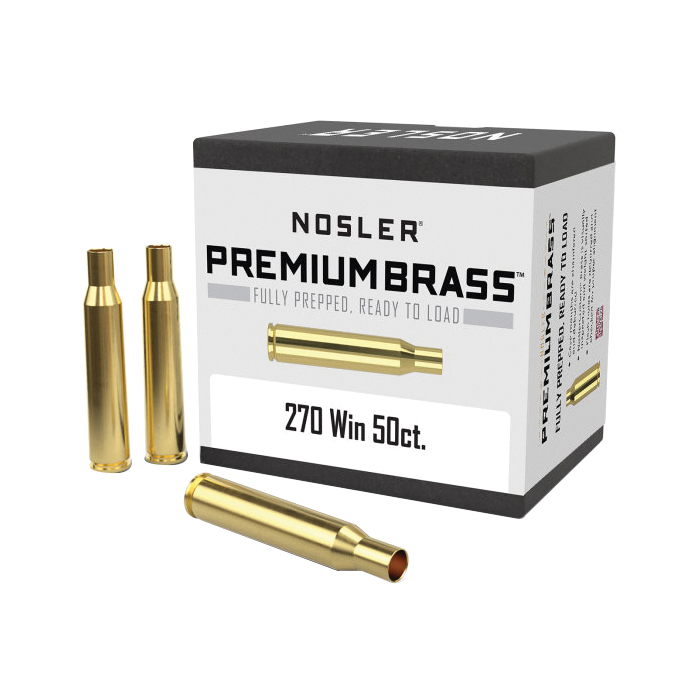 Nosler .270 Winchester Large Rifle Premium Brass, 50rds