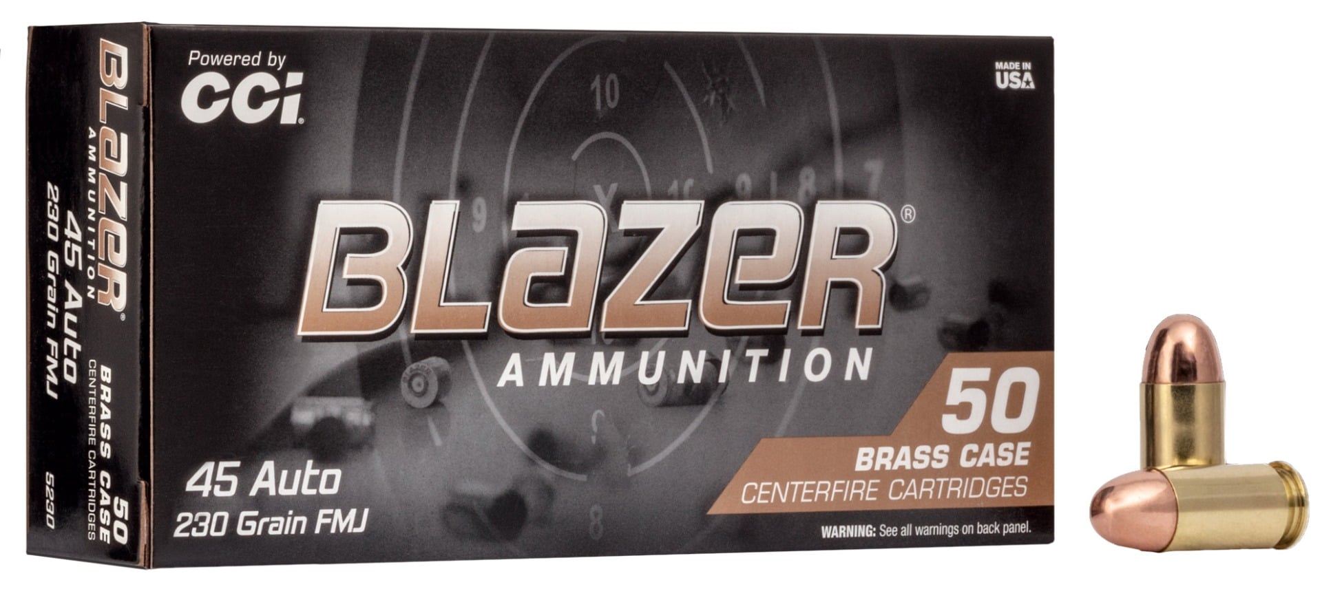 CCI Blazer Brass 45 Auto/ACP 230gr FMJ Ammunition 50rds - 5230
