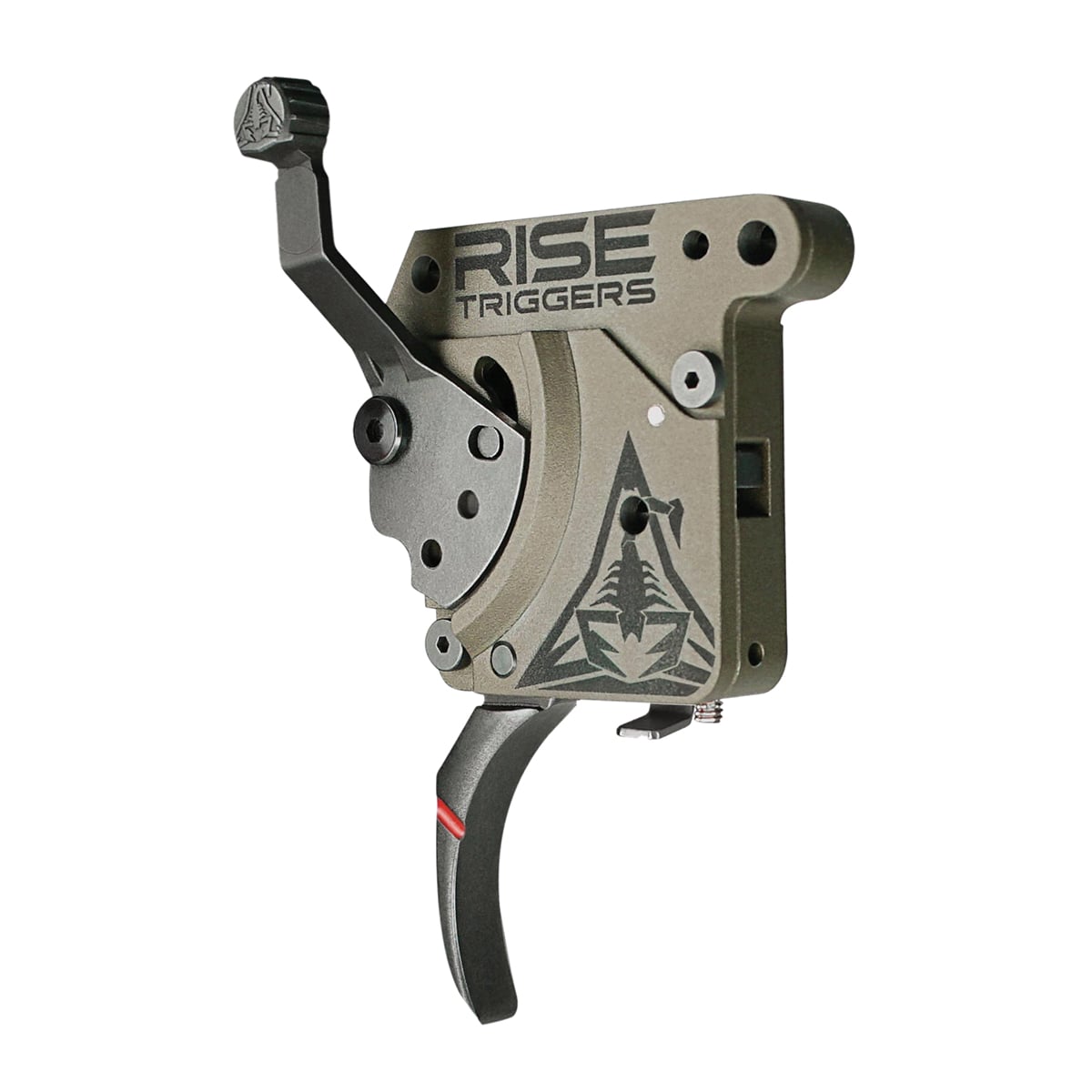 Rise Armament Reliant Pro 1 - 3 lb Curved Blade Trigger Drop-In, Black/Flat Dark Earth