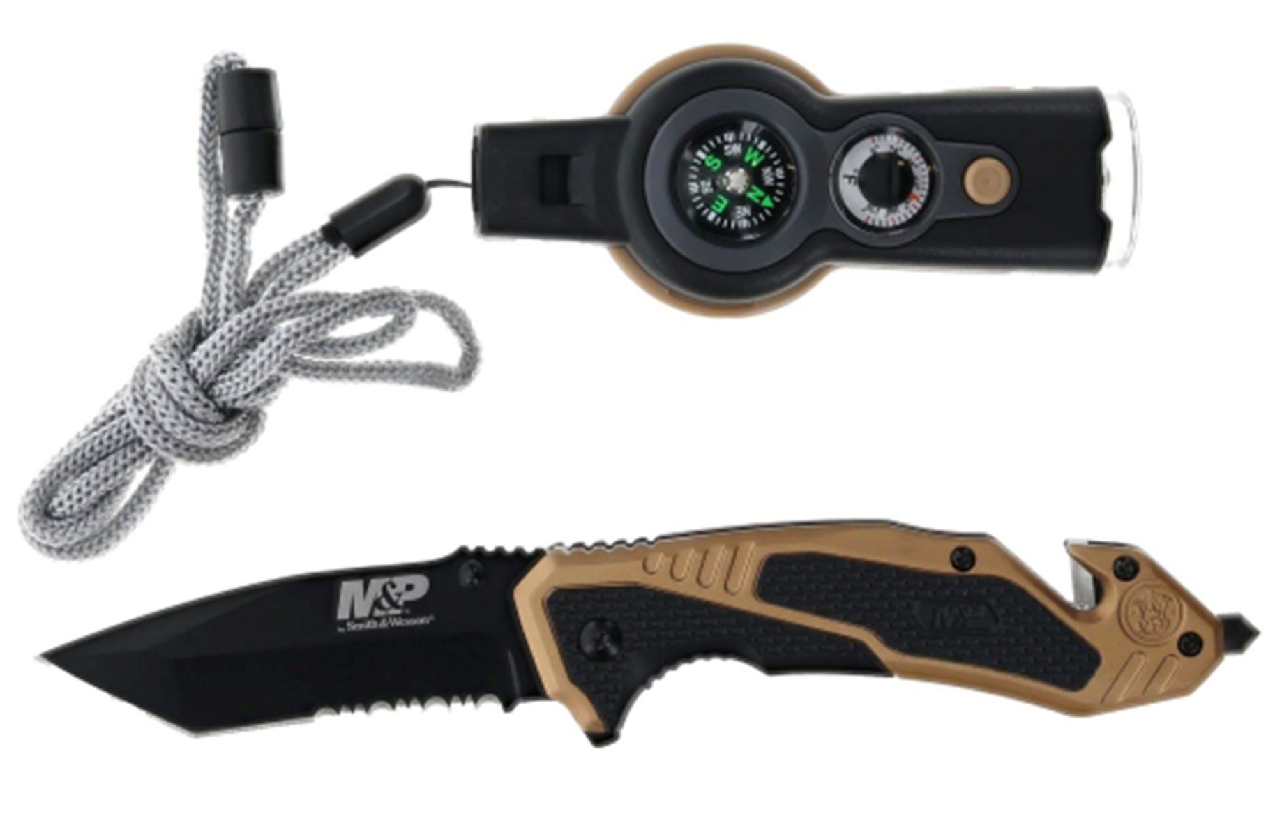 Smith & Wesson M&P Tactical Folding Tanto Point Knife w/ 7-in-1 Tactical Tool, Brown - 1259486
