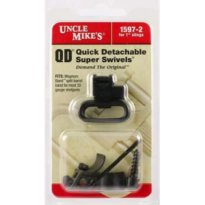Uncle Mikes 15972 Shotgun Swivels Magnum Band Swivel  1 Quick Detach Black Some 20 Gauge