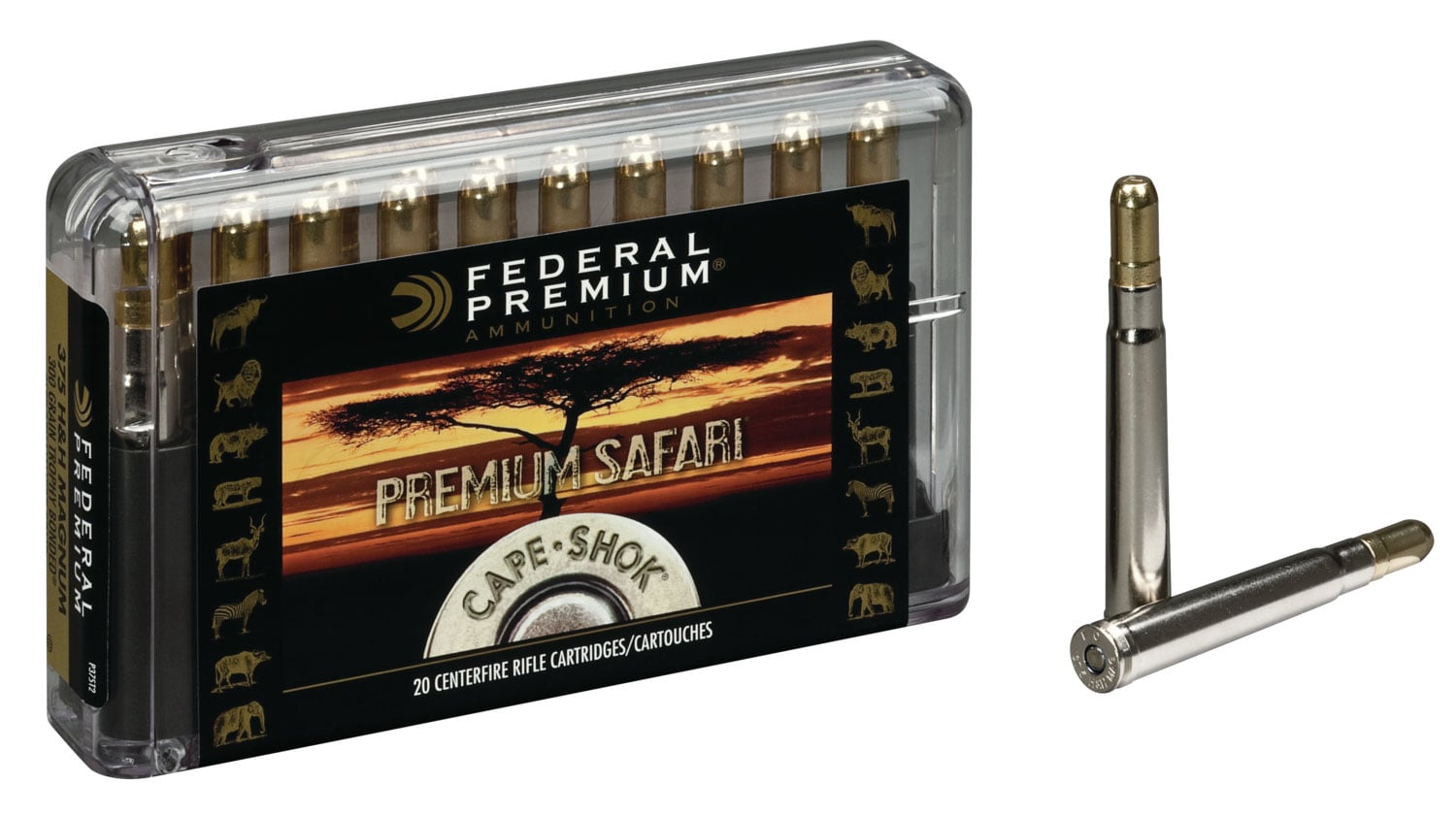 Federal P375T2 Premium Safari Cape-Shok 375H&HMag 300gr Trophy Bonded Sledgehammer Solid 20 Per Box/10 Case - No Credit Card Fees - Low, flat rate shipping