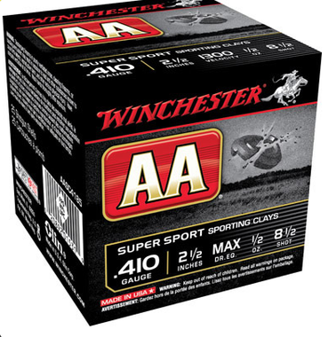 Winchester AA SuperSport Sporting Clays AASC4185, 410 Gauge, 2 1/2", 1/2 oz, 1300 fps, #8.5 Lead Shot,
