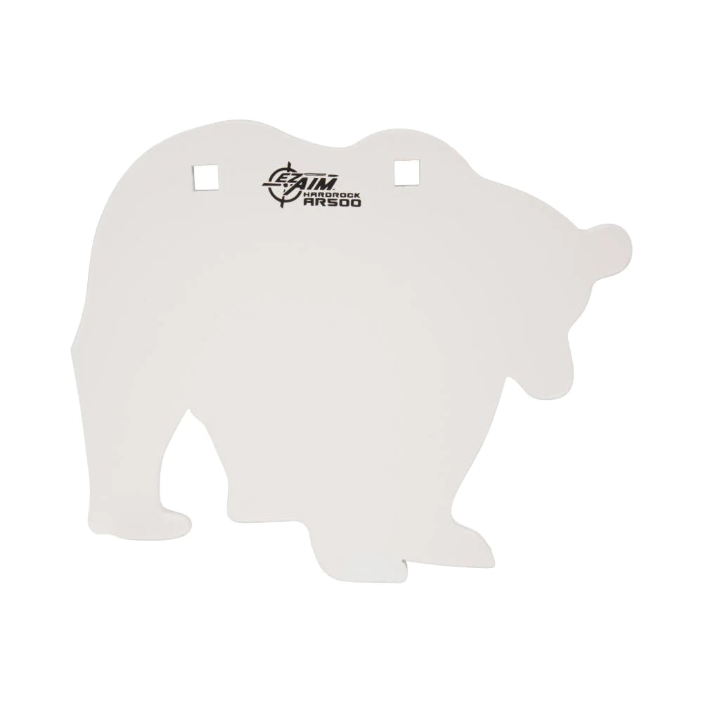 EZ Aim AR500 Bear Silhouette Shooting Target, White