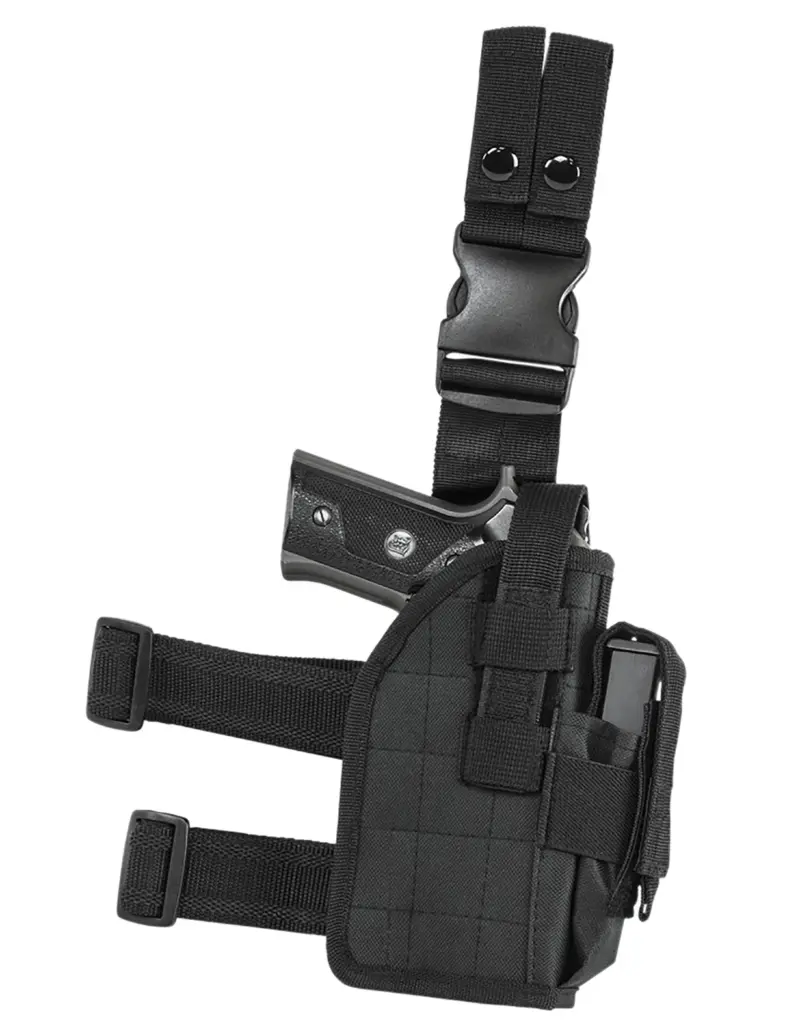 NcStar CVDLHOL2954B Drop Leg Leg Black PVC Fabric Leg Fits Full Size Semi-Auto Fits Compact Semi-Auto Right Hand