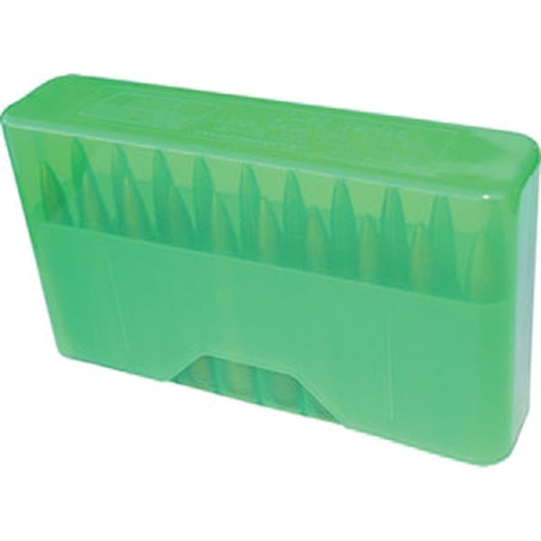 MTM Case Gard J-20 .220 Swift/.25-06 Remington Slip-Top Ammo Box, 20rds Clear Green