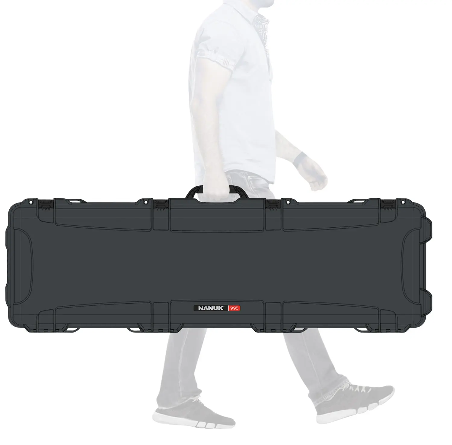 Nanuk 9951007 995 Waterproof Graphite Resin with Foam Padding Lockable Latches for Rifles 52" L x 14.50" W x 6" H Interior Dimensions
