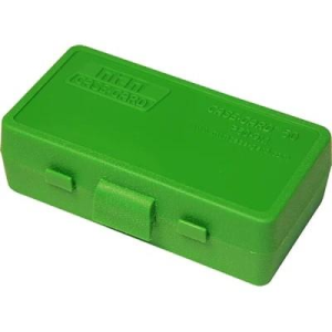 MTM Case Guard P-50 Series Handgun Ammo Box 9mm Luger 50 Rounds Green