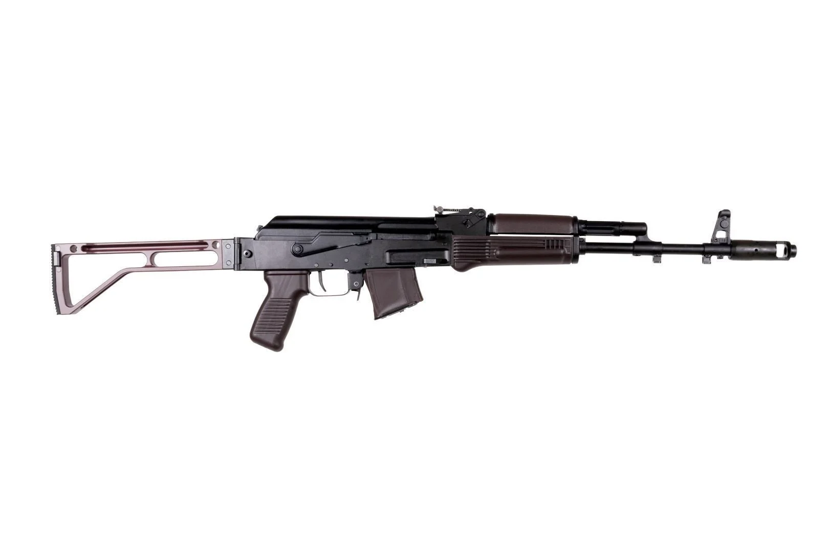 Arsenal SAM7SF 7.62x39mm Semi-Auto AK-47 Plum Rifle with Aluminum Side Folding Stock with Cheek Rest QD Points