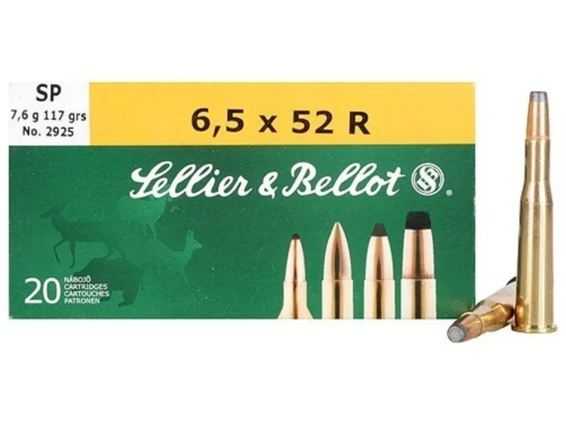 Sellier Bellot Rifle Ammunition 6.5x52R 117 gr SP 775 fps - 20/box